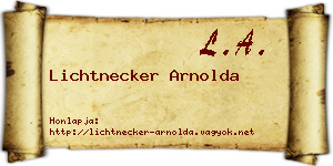 Lichtnecker Arnolda névjegykártya